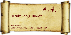 Almássy Andor névjegykártya