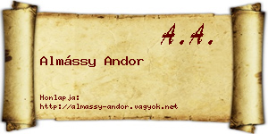 Almássy Andor névjegykártya