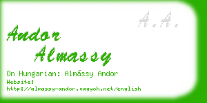 andor almassy business card