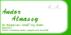 andor almassy business card